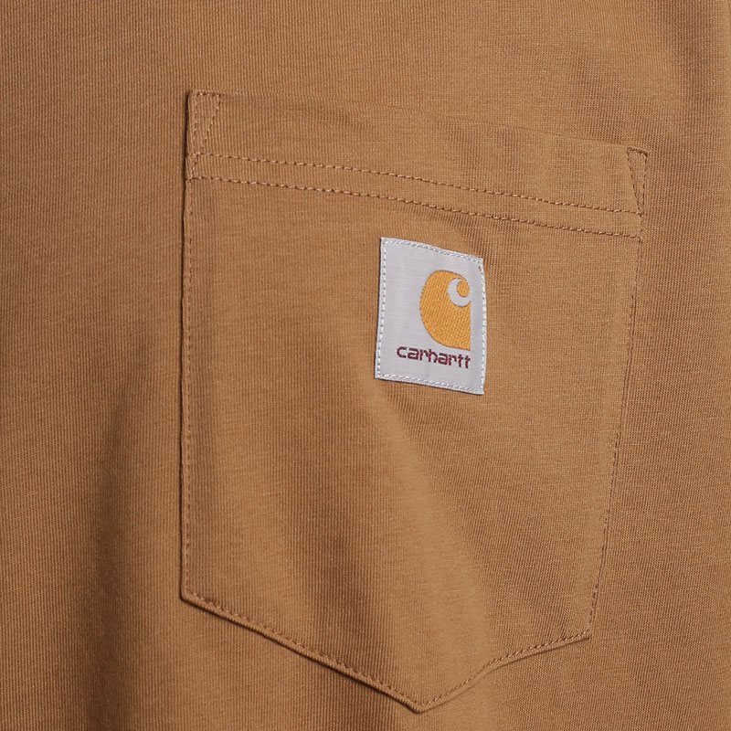мужская коричневая футболка Carhartt WIP  S/S Pocket T-Shirt I030434-jasper - цена, описание, фото 2